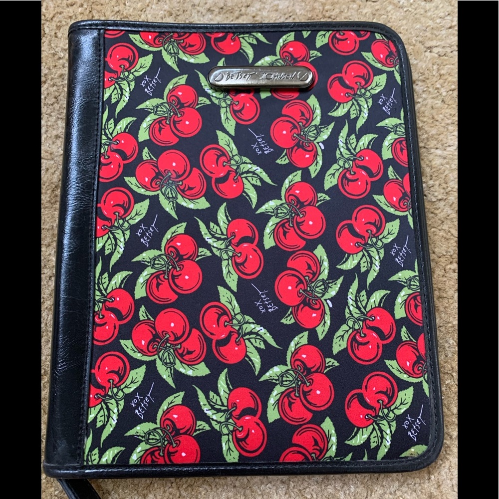 Betsey Johnson Wild Cherry iPad tablet zip case